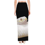 Albino Snake Print High Slit Maxi Skirt