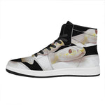 Albino Snake Print High Top Leather Sneakers