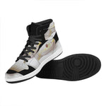 Albino Snake Print High Top Leather Sneakers