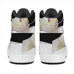 Albino Snake Print High Top Leather Sneakers