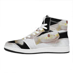 Albino Snake Print High Top Leather Sneakers