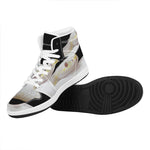 Albino Snake Print High Top Leather Sneakers
