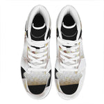 Albino Snake Print High Top Leather Sneakers