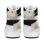 Albino Snake Print High Top Leather Sneakers