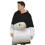 Albino Snake Print Hoodie Blanket