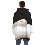 Albino Snake Print Hoodie Blanket
