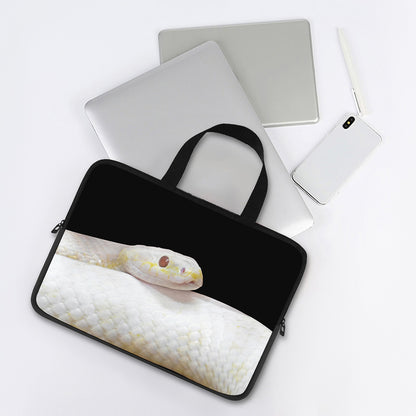 Albino Snake Print Laptop Sleeve With Handle