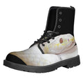 Albino Snake Print Lace-Up Boots