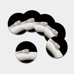 Albino Snake Print Leather Coaster Set