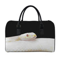 Albino Snake Print Leather Duffel Bag