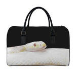 Albino Snake Print Leather Duffle Bag
