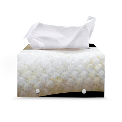 Albino Snake Print Leather Tissue Box Cover