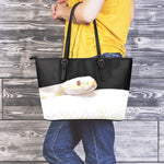 Albino Snake Print Leather Tote Bag