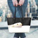 Albino Snake Print Leather Tote Bag