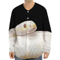 Albino Snake Print Long Sleeve Baseball Jersey