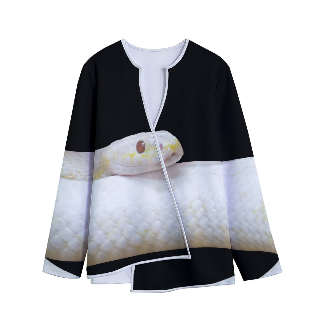 Albino Snake Print Long Sleeve Short Coat