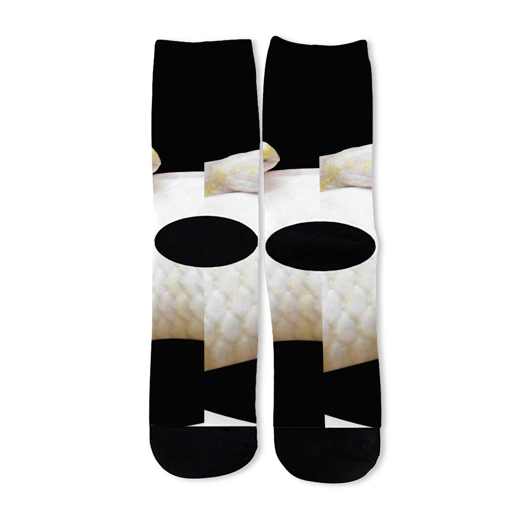 Albino Snake Print Long Socks