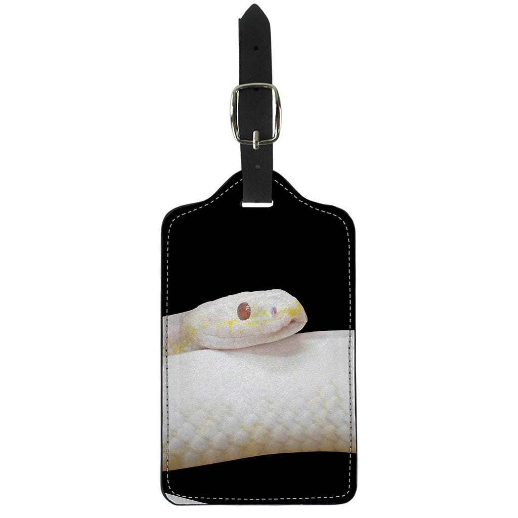 Albino Snake Print Luggage Tag