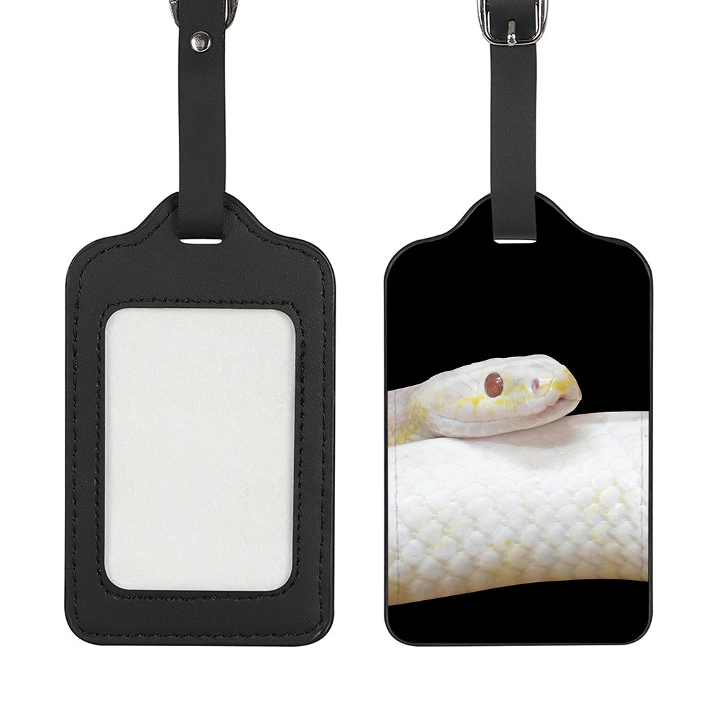 Albino Snake Print Luggage Tag