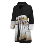 Albino Snake Print Men's Bathrobe