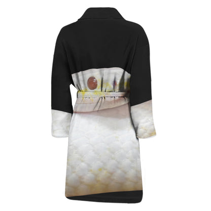 Albino Snake Print Men's Bathrobe