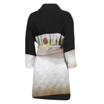 Albino Snake Print Men's Bathrobe