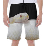 Albino Snake Print Men's Beach Shorts