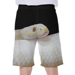 Albino Snake Print Men's Beach Shorts