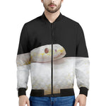Albino Snake Print Men's Bomber Jacket
