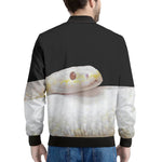 Albino Snake Print Men's Bomber Jacket