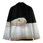 Albino Snake Print Men's Cotton Blazer