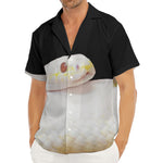 Albino Snake Print Men's Deep V-Neck Shirt