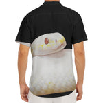 Albino Snake Print Men's Deep V-Neck Shirt