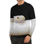 Albino Snake Print Men's Long Sleeve Rash Guard