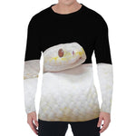 Albino Snake Print Men's Long Sleeve T-Shirt