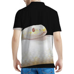 Albino Snake Print Men's Polo Shirt
