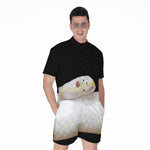 Albino Snake Print Men's Rompers