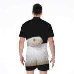 Albino Snake Print Men's Rompers