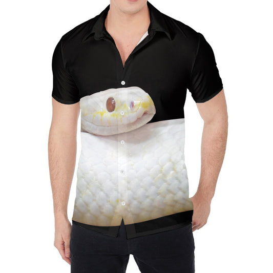 Albino Snake Print Men's Shirt