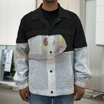 Albino Snake Print Men's Shirt Jacket