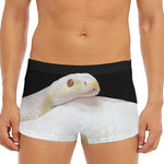 Albino Snake Print Men's Short Boxer Briefs