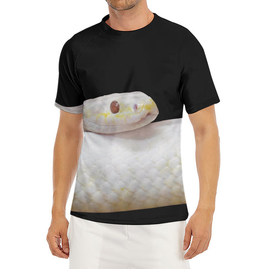 Albino Snake Print Men's Short Sleeve Rash Guard