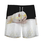 Albino Snake Print Men's Sports Shorts