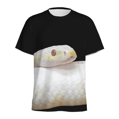 Albino Snake Print Men's Sports T-Shirt