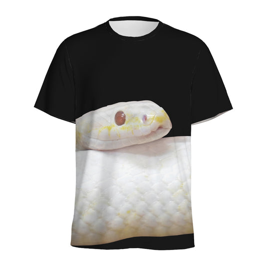 Albino Snake Print Men's Sports T-Shirt