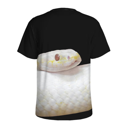 Albino Snake Print Men's Sports T-Shirt