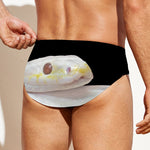 Albino Snake Print Men's Swim Briefs