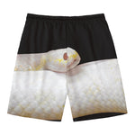 Albino Snake Print Men's Swim Trunks