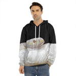 Albino Snake Print Men's Velvet Pullover Hoodie