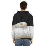 Albino Snake Print Men's Velvet Pullover Hoodie